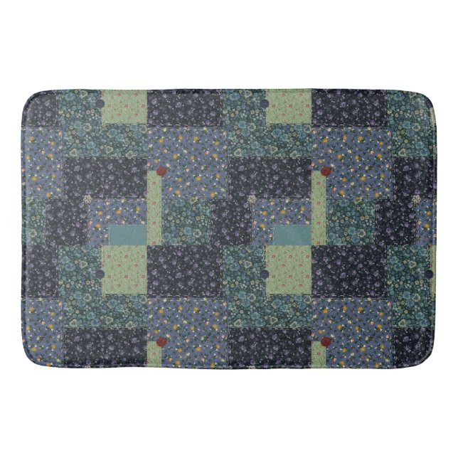 Imitate Country Patchwork Quilt Bath Mat Badematte (Vorderseite)