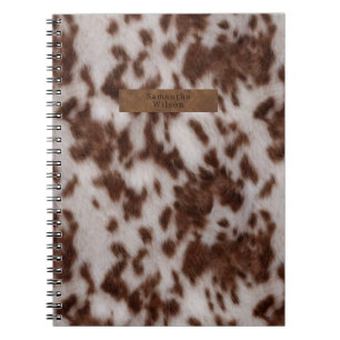 Imitate Cowhid Fur & Leder Tierausdruck Notizblock