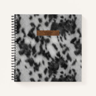 Imitate Cowhid & Leather Black & White Animal Prin Notizbuch