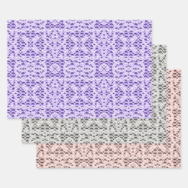 Imitate Crochet Squares Collection Geschenkpapier Set (Set)