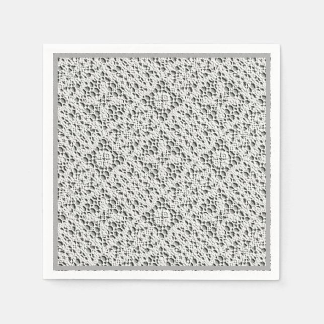 Imitate Crochet White Serviette (Vorderseite)