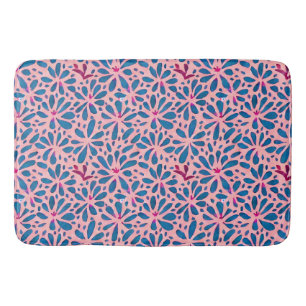 Imitate Cutout Pink Blue Folk Kunst Inspiriert Badematte