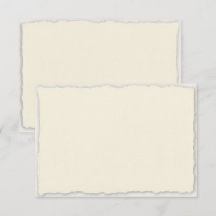 Imitate Deckle Edge Elfenbein White Wedding Horizo RSVP Karte