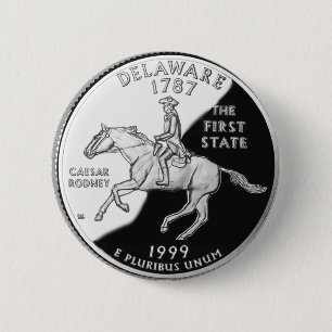 Imitate Delaware Staat Quarter Button