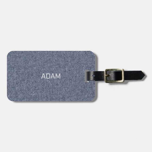 Imitate Denim Texture Navy Blue Mousepad Gepäckanhänger (Vorderseite horizontal)