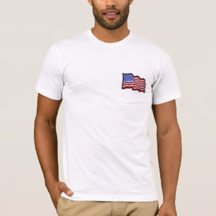 Imitate der amerikanischen Flagge bestickt mit Pat T-Shirt
