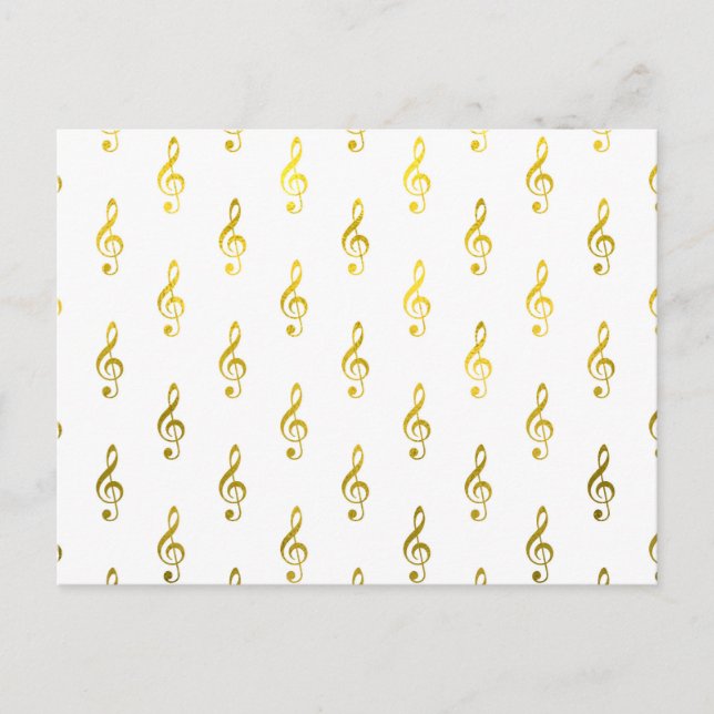 Imitate der Note Gold Clef für das metallische Mus Postkarte (Vorderseite)