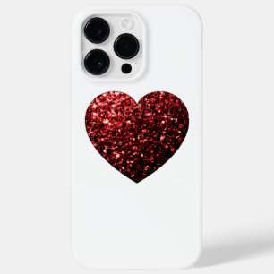 Imitate des dunkelroten Herzens Glitzer Glitzern Case-Mate iPhone Hülle