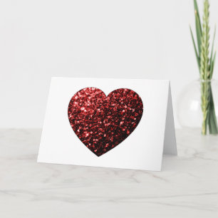 Imitate des dunkelroten Herzens Glitzer Glitzern Karte