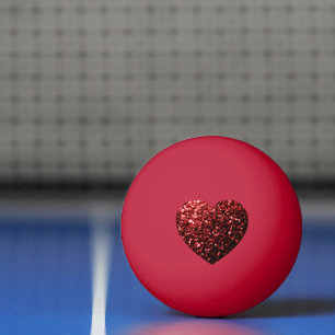 Imitate des dunkelroten Herzens Glitzer Glitzern Tischtennisball