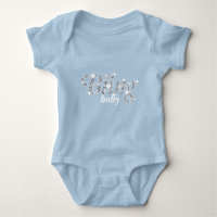 Imitate Diamanten auf blauem "Bling baby" Design B
