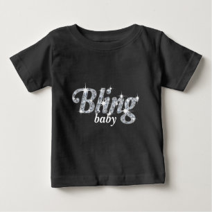 Imitate Diamanten auf schwarzem "Bling baby"-Textd Baby T-shirt