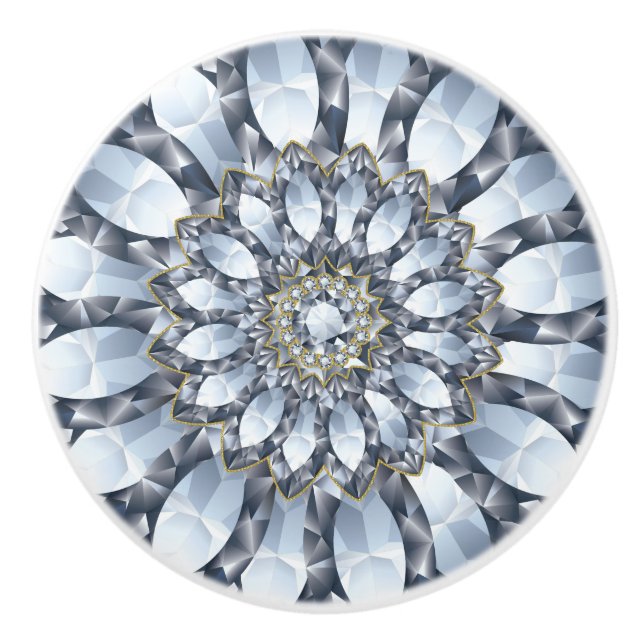 Imitate Diamanten und geometrisches Muster 2 Keramikknauf (Vorderseite)