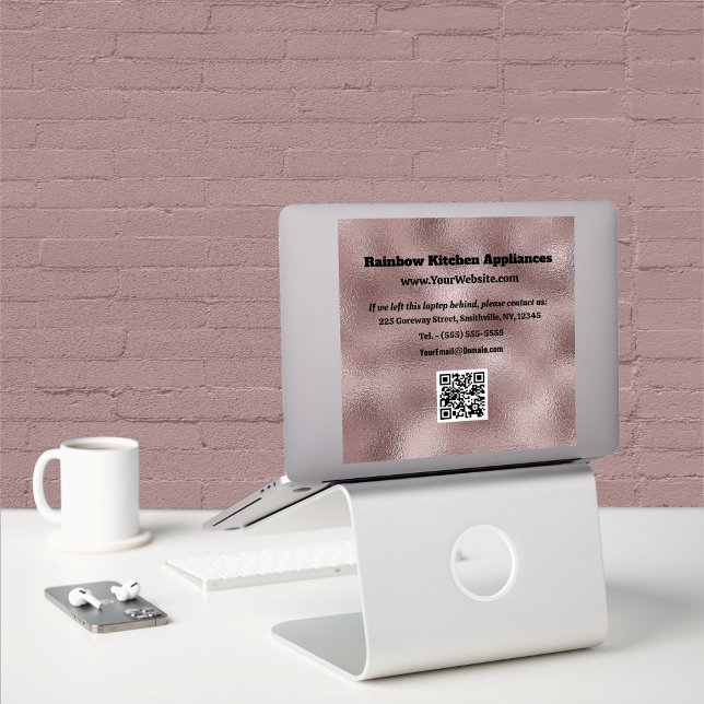 Imitate dunkelrosa Metallic Aufkleber (Faux Dark Pink Metallic Sticker by Office Accessories Shop)