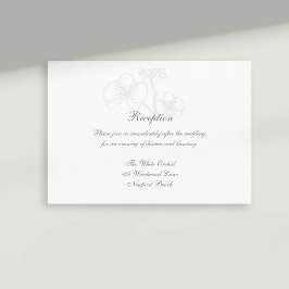 Imitate Embossed Orchid Calligrafy Empfang Hochzei Begleitkarte