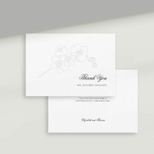 Imitate Embossed Orchids Elegant Wedding Vielen Da Dankeskarte