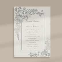 Imitate Embossed Peonies 2 Frames Calligrafy Weddi