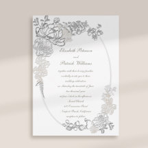 Imitate Embossed Peonies Calligraphy Ivory Wedding