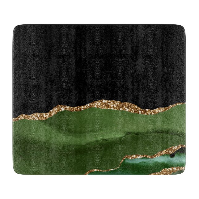 Imitate Emerald Green Marble Agate zeitgenössisch Schneidebrett (Vorderseite)