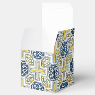 Imitate Faltmuster Gelb und Blau Gastgeschenk Geschenkschachtel