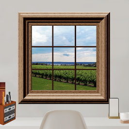 Imitate Fenster Ansicht Fake Weingarten Ruhe Poster