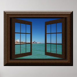 Imitate Fenster Poster Aquamarine Ozean Szene Ruhe