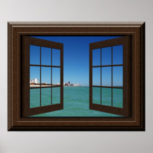 Imitate Fenster Poster Aquamarine Ozean Szene Ruhe