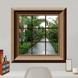 Imitate Fensteransicht üppige tropische Landschaft Poster