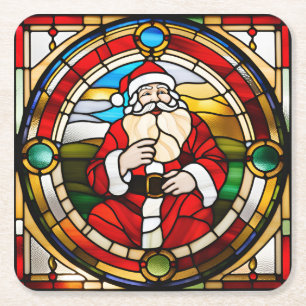 Imitate festgehaltenes Glas Rechteckiger Pappuntersetzer