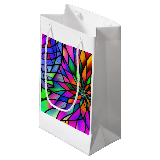 Imitate Festglas Große Geschenktüte (Vorderseite Schrägansicht)