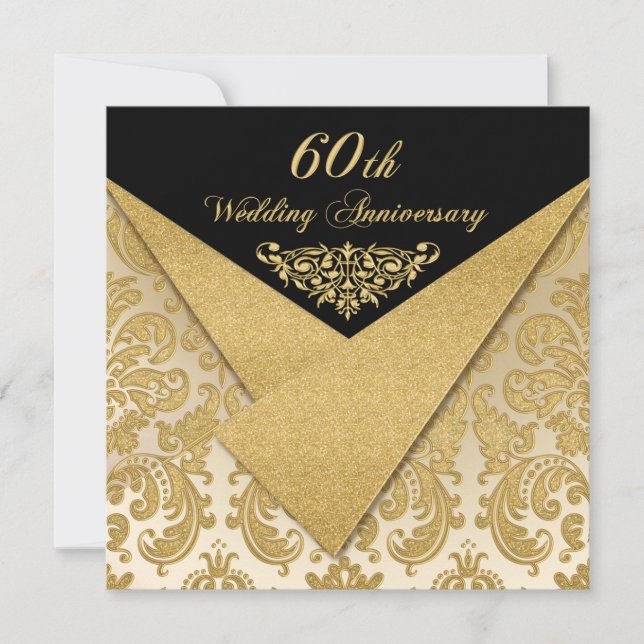 IMITATE Flaps Damask 60 Jahre Einladung (Vorderseite)