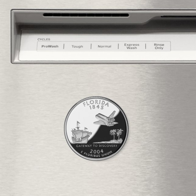 Imitate Florida Staat Quarter Magnet (In Situ (Geschirrspüler))