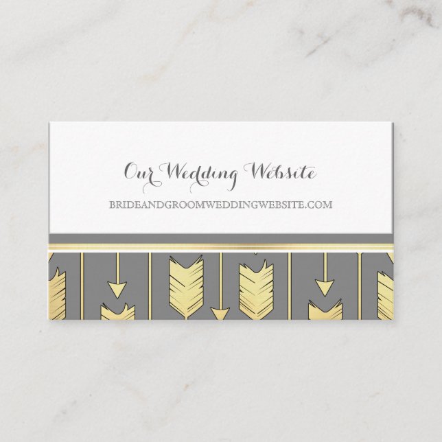 Imitate Foil Golden Arrows Grau Website Card Begleitkarte (Vorderseite)
