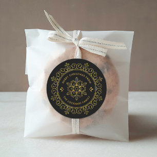 Imitate Foil Rahmen Personalisierte Weihnachtsgesc Runder Aufkleber