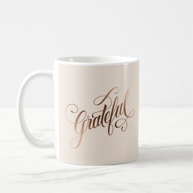 Imitate-Folie Elegantes Dankbares Script für Ernte Kaffeetasse (Links)