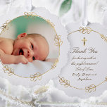 Imitate Folie Rahmen Taufe danke Ornament Karte<br><div class="desc">Taufe danke Papierschmuck</div>