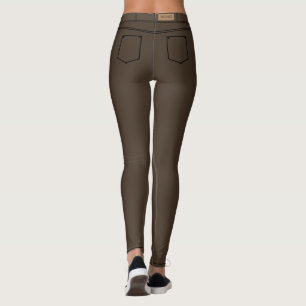 Imitate Frauen Brown Jeans Leggings "MIGNED"