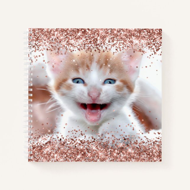 Imitate Funkelnd Rose Gold Glitzer Ewards Foto Zei Notizbuch (Vorderseite)