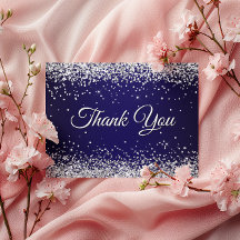 Imitate Funkelnd Silver Glitzer Navy Blue Vielen D