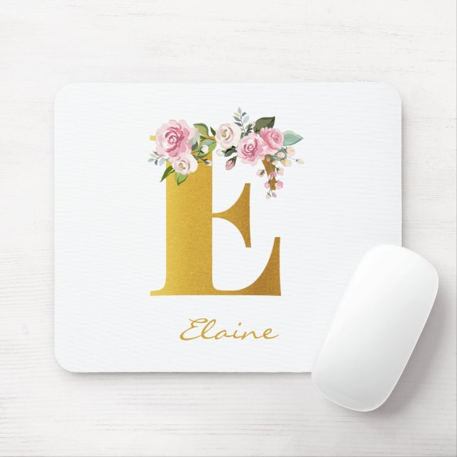 Imitate für die Blumenmonogramm - Goldname Erstper Mousepad (Mit Mouse)