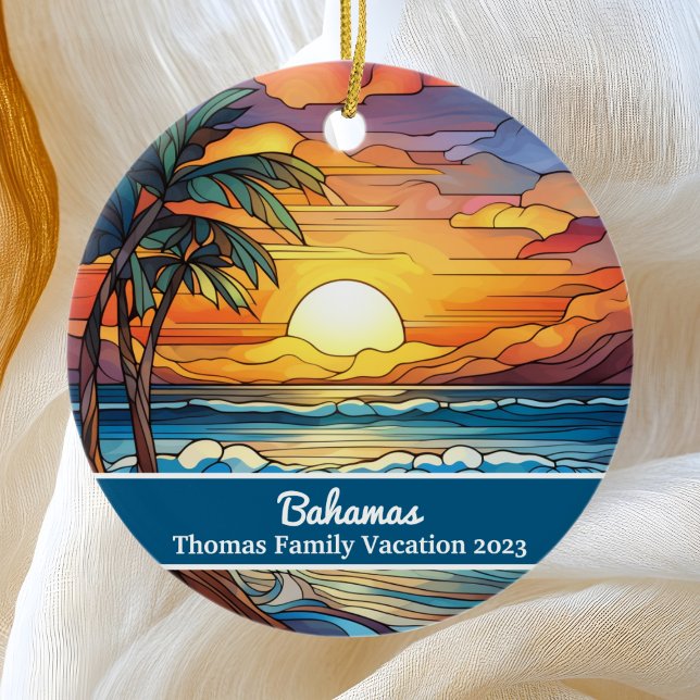 Imitate für Familienurlaub Bahamas aus festem Glas Keramik Ornament (Von Creator hochgeladen)