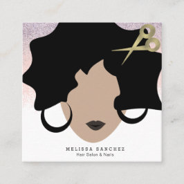 Imitate für Frauen Glitzer Salon Beauty Quadratische Visitenkarte