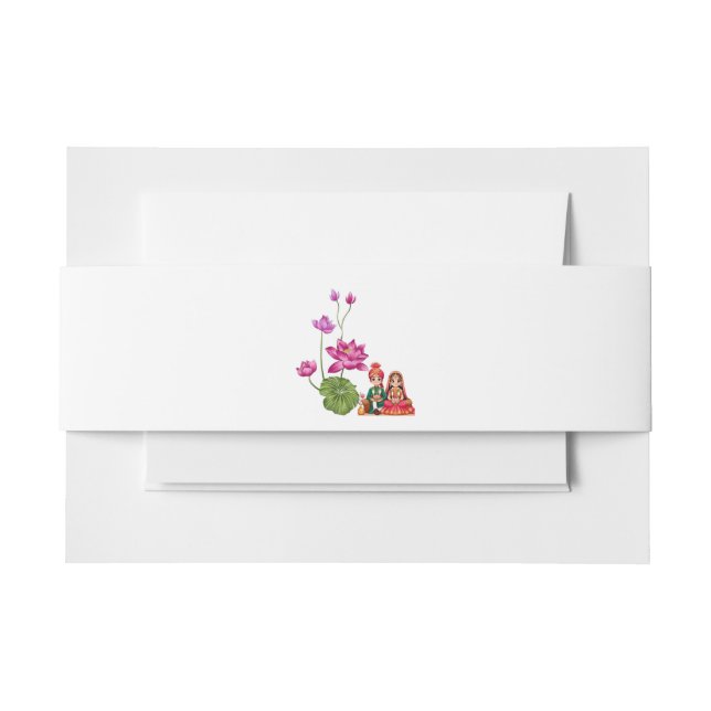 Imitate für Lotus, Braut und Bräutigam Einladungsbanderole (Vorderseite Beispiel)