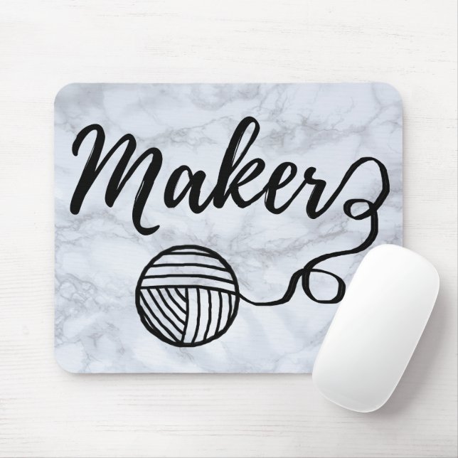 Imitate für Maker- und Garntypografie Marmortextur Mousepad (Mit Mouse)