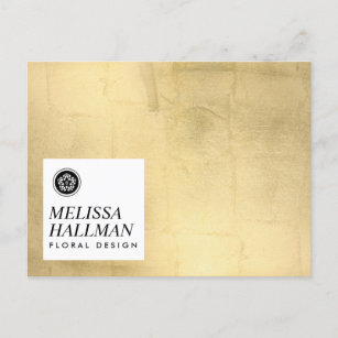 Imitate für Minimalistische Luxus-Floral-Logos Gol Postkarte