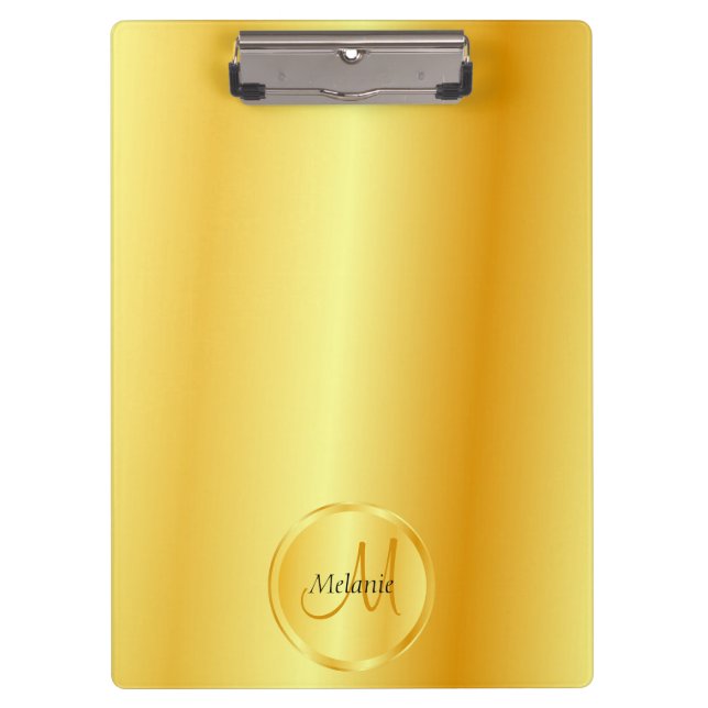 Imitate für Mit Monogramm Vorlagen - Gold-Elegant Klemmbrett (Vorderseite)