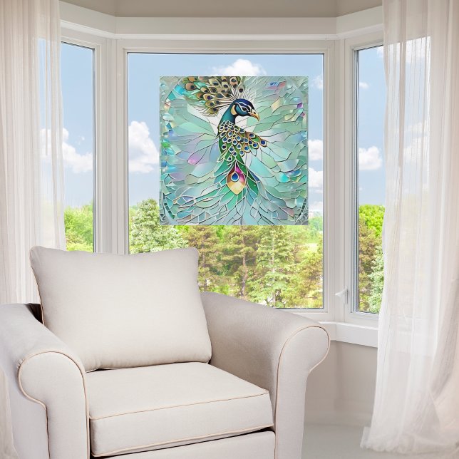 Imitate gebrochen Glass Peacock Fensteraufkleber (Von Creator hochgeladen)