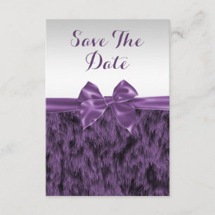 Imitate Geburtstag Save the Date Fur & Lila Bow