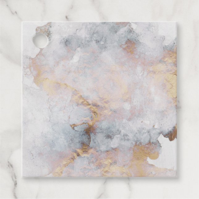 Imitate Geometrisch aus Gold-Marmor Geschenkanhänger (Vorderseite)