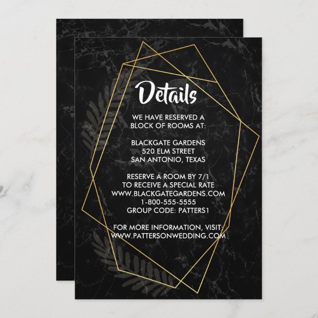 Imitate Geometrische Marmorverkleidung Einladung (Vorne/Hinten)